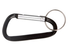 Брелок-карабин из переработанного алюминия Alumina, черный