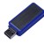 USB-флешка промо на 64 Гб прямоугольной формы, выдвижной механизм, синий