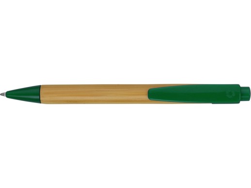 Ручка шариковая Borneo из бамбука, зеленый, черные чернила