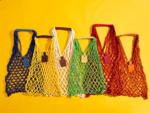 Авоська Dream L наплечная 25 литров с кожаными ручками, синий (12)