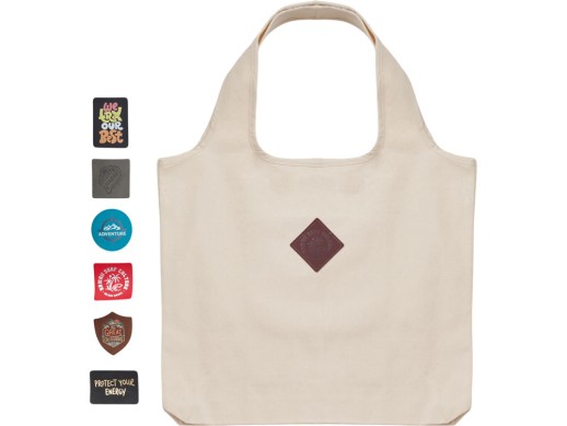 Сумка Revest из переработанного хлопка, натуральный с патчем с нанесением логотипа с нанесением логотипа