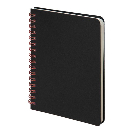 Блокнот на двойной пружине HELIX MINI, 105 х 150 мм, черный с красным, блок в клетку ,   33902/08