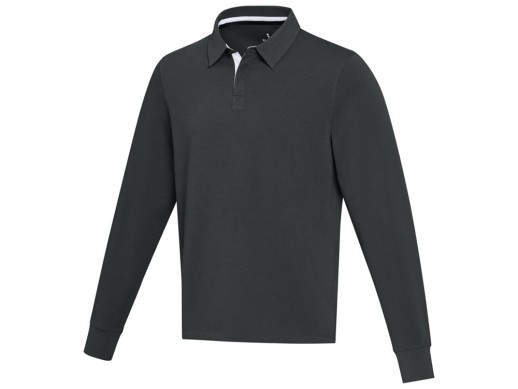 Clyde толстовка-поло унисекс для регби - сплошной черный с нанесением логотипа с нанесением логотипа