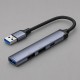 USB-хаб USB-A 3.0 + 2xUSB-A 2.0 + USB-C, серый, Deppa с нанесением логотипа с нанесением логотипа