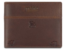 Портмоне Mano Don Leon, натуральная кожа в коричневом цвете, 11 х 8,6 см