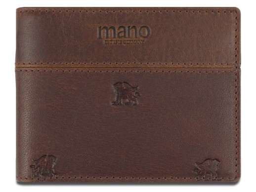 Портмоне Mano Don Leon, натуральная кожа в коричневом цвете, 11 х 8,6 см