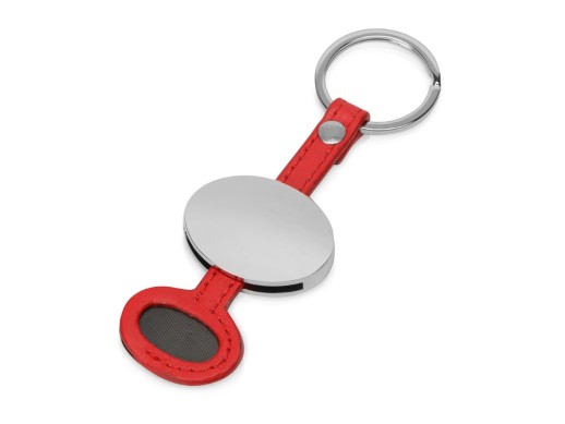 Брелок Авалон, красный/серебристый с нанесением логотипа с нанесением логотипа