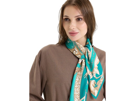 Платок Казань Драгоценная изумрудный с нанесением логотипа с нанесением логотипа