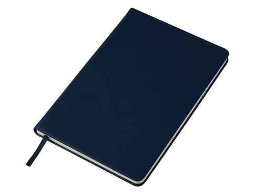 Бизнес-блокнот С3 софт-тач с магнитом, твердая обложка, 96 листов, темно-синий с нанесением логотипа с нанесением логотипа