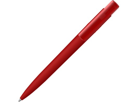 Шариковая ручка RECYCLED PET PEN PRO K transparent GUM soft-touch, красный с нанесением логотипа с нанесением логотипа