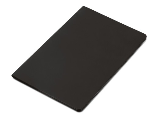 Блокнот Audrey А5 на сшивке в гибкой обложке софт-тач, черный с нанесением логотипа с нанесением логотипа