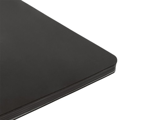 Блокнот Audrey А5 на сшивке в гибкой обложке софт-тач, черный с нанесением логотипа с нанесением логотипа