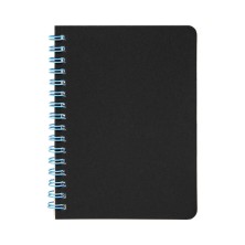 Блокнот на двойной пружине HELIX MINI, 105 х 150 мм, черный с голубым, блок в клетку , 33902/22