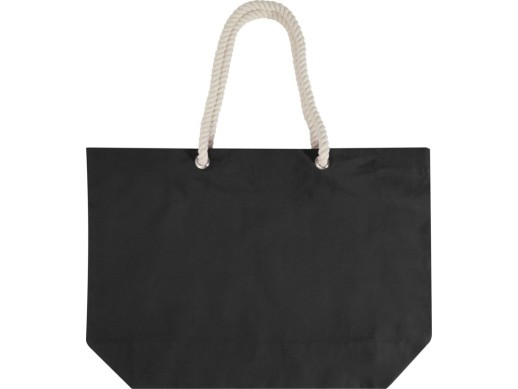 Florida пляжная эко-сумка из переработанного материала, сертифицированного по стандарту GRS, плотностью 270 г/м² 18L - сплошной черный / сплошной черный