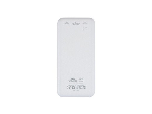 RIVACASE VA2540 (10 000mAh), QC/PD 20W внешний аккумулятор с дисплеем, белый 12/48