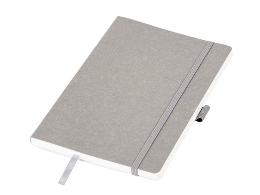 Блокнот из моющегося крафта и каменной бумаги А5 Fleekstone, гибкая обложка, серый (Р) с нанесением логотипа с нанесением логотипа