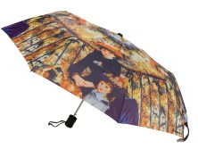 Набор: платок, складной зонт Ренуар. Терраса, синий/желтый