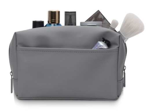 Косметичка из искусственной кожи Sofit, серый с нанесением логотипа с нанесением логотипа