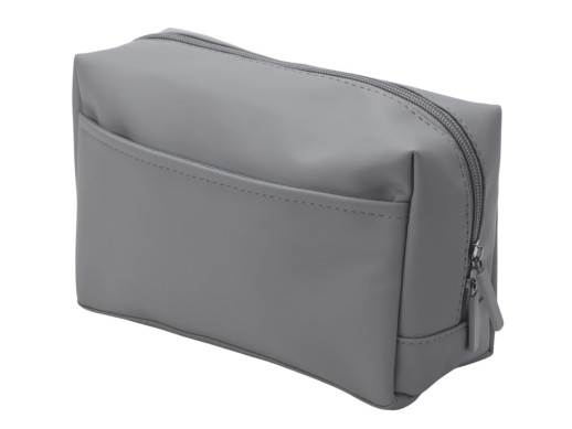 Косметичка из искусственной кожи Sofit, серый с нанесением логотипа с нанесением логотипа