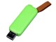 USB-флешка промо на 64 Гб прямоугольной формы, выдвижной механизм, зеленый