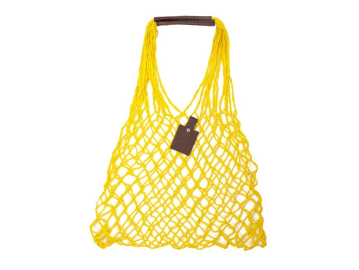 Авоська Dream L наплечная 25 литров с кожаными ручками, желтый