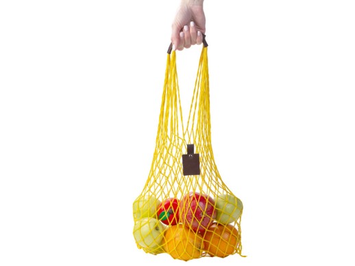 Авоська Dream L наплечная 25 литров с кожаными ручками, желтый