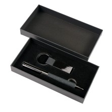 Набор ручка+ брелок COLLISION, черный/темно-серый, металл, пластик, картон , -  37005/35/30