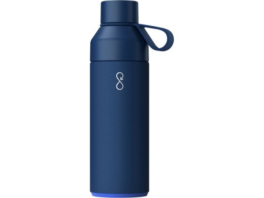 Бутылка для воды Ocean Bottle объемом 500 мл с вакуумной изоляцией, синий с нанесением логотипа с нанесением логотипа