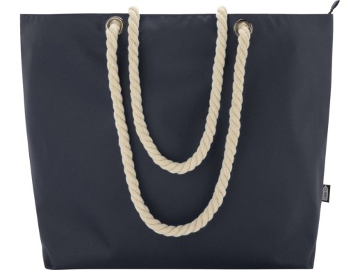 Panama пляжная эко-сумка-холодильник из переработанного материала, с ручками-шнурками 23L, синий navy